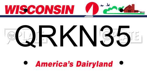 QRKN35 Wisconsin License Plate