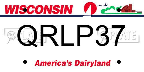 QRLP37 Wisconsin License Plate