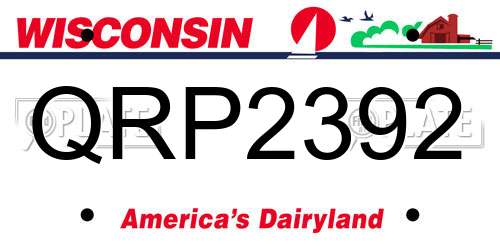QRP2392 Wisconsin License Plate