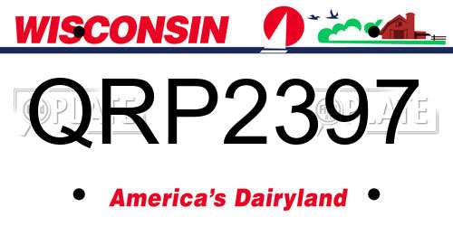 QRP2397 Wisconsin License Plate