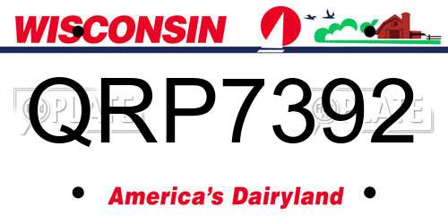 QRP7392 Wisconsin License Plate