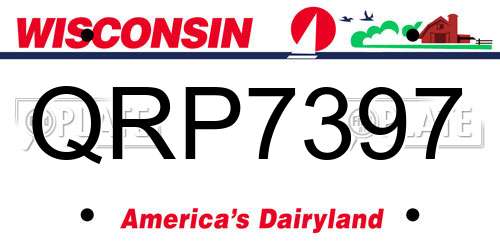 QRP7397 Wisconsin License Plate