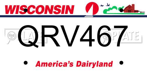QRV467 Wisconsin License Plate