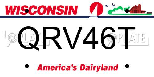 QRV46T Wisconsin License Plate
