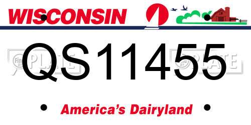 QS11455 Wisconsin License Plate