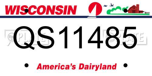 QS11485 Wisconsin License Plate