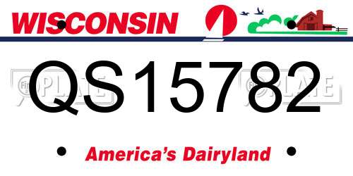 QS15782 Wisconsin License Plate