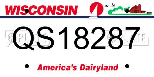 QS18287 Wisconsin License Plate