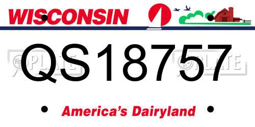 QS18757 Wisconsin License Plate