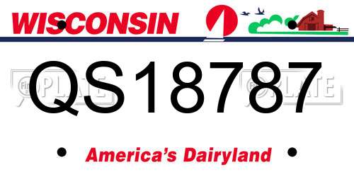 QS18787 Wisconsin License Plate