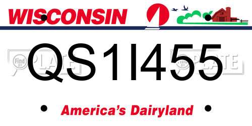 QS1I455 Wisconsin License Plate