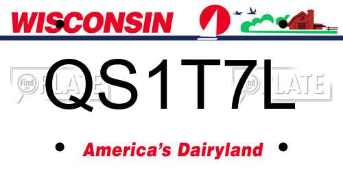 QS1T7L Wisconsin License Plate