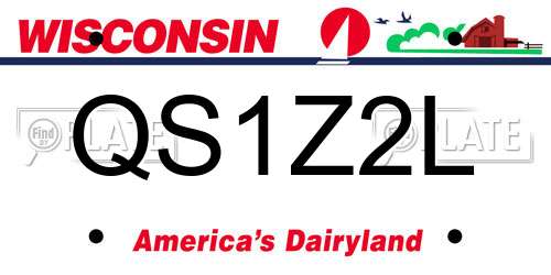 QS1Z2L Wisconsin License Plate