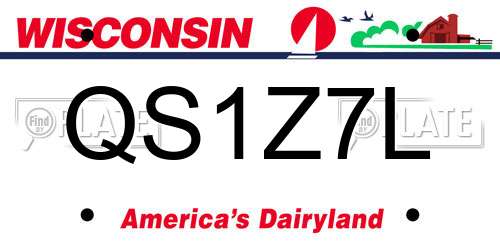 QS1Z7L Wisconsin License Plate