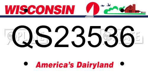 QS23536 Wisconsin License Plate