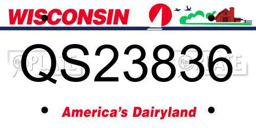 QS23836 Wisconsin License Plate