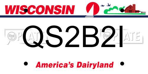 QS2B2I Wisconsin License Plate