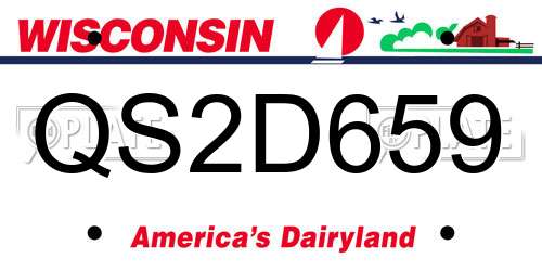 QS2D659 Wisconsin License Plate