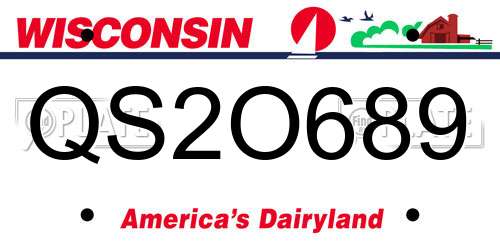QS2O689 Wisconsin License Plate