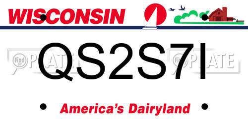 QS2S7I Wisconsin License Plate