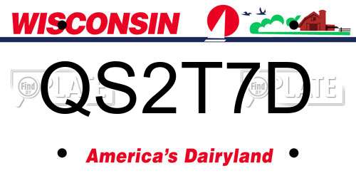 QS2T7D Wisconsin License Plate