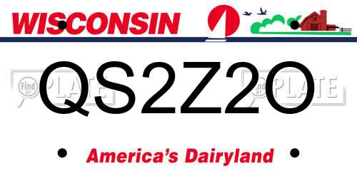QS2Z2O Wisconsin License Plate