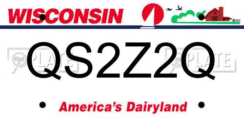 QS2Z2Q Wisconsin License Plate