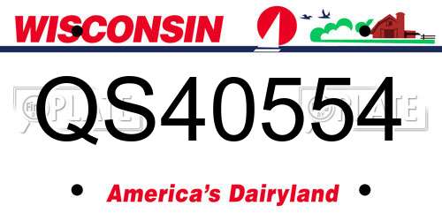 QS40554 Wisconsin License Plate