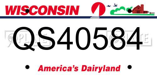 QS40584 Wisconsin License Plate
