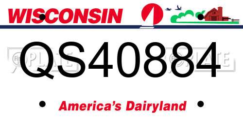 QS40884 Wisconsin License Plate