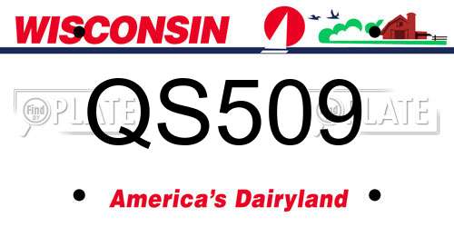 QS509 Wisconsin License Plate