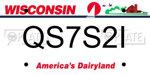 QS7S2I Wisconsin License Plate