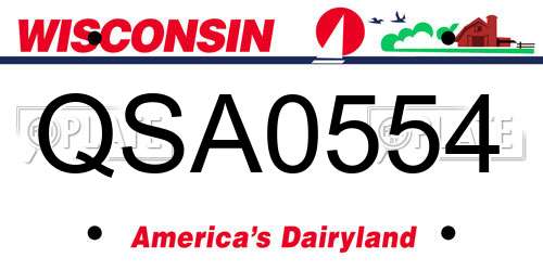 QSA0554 Wisconsin License Plate