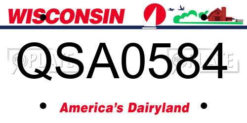 QSA0584 Wisconsin License Plate