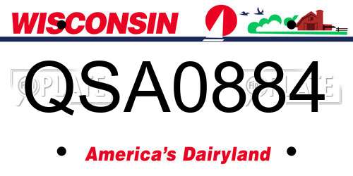 QSA0884 Wisconsin License Plate