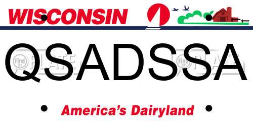 QSADSSA Wisconsin License Plate
