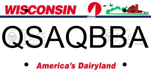 QSAQBBA Wisconsin License Plate