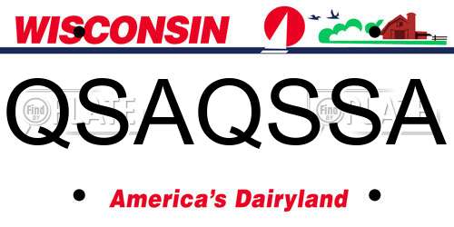 QSAQSSA Wisconsin License Plate