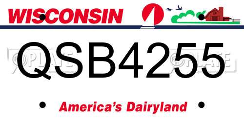 QSB4255 Wisconsin License Plate