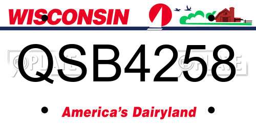 QSB4258 Wisconsin License Plate