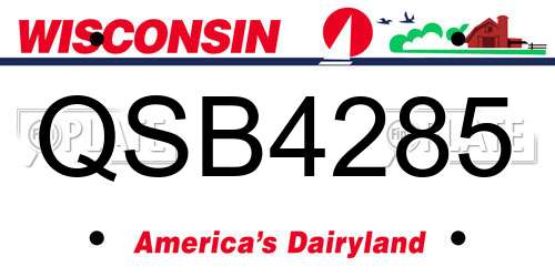 QSB4285 Wisconsin License Plate