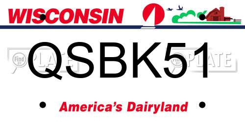 QSBK51 Wisconsin License Plate