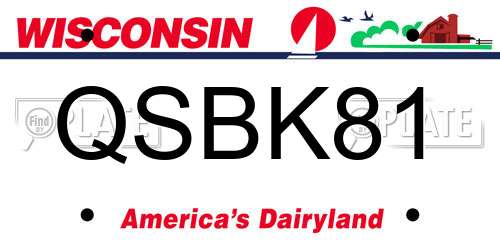 QSBK81 Wisconsin License Plate