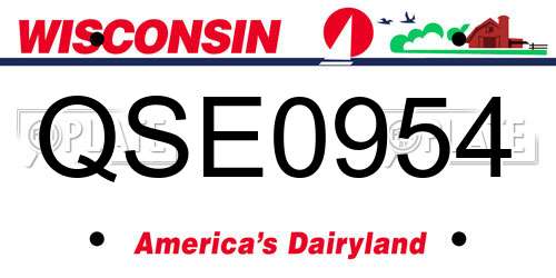 QSE0954 Wisconsin License Plate