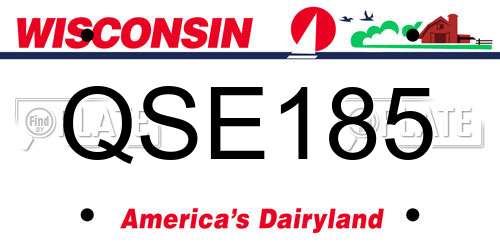 QSE185 Wisconsin License Plate