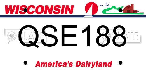 QSE188 Wisconsin License Plate