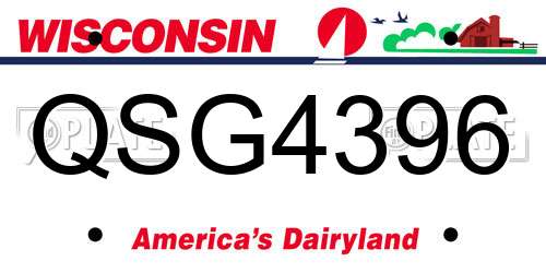 QSG4396 Wisconsin License Plate