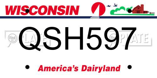 QSH597 Wisconsin License Plate
