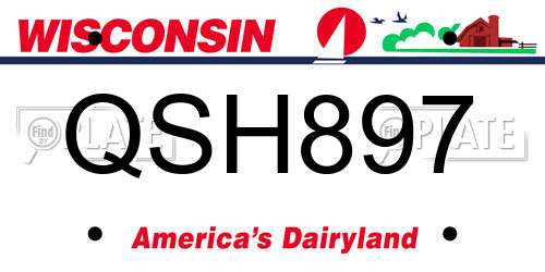 QSH897 Wisconsin License Plate