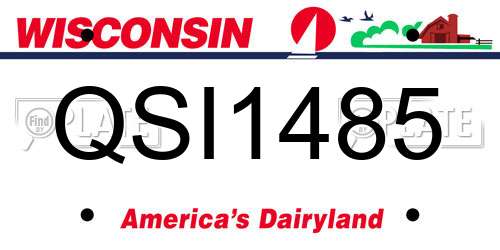 QSI1485 Wisconsin License Plate
